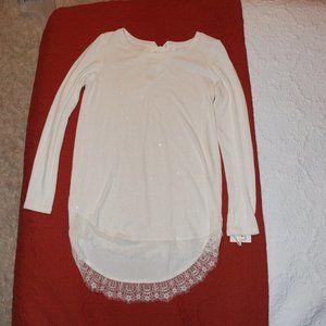 Lauren Conrad Cream sparkle shirt